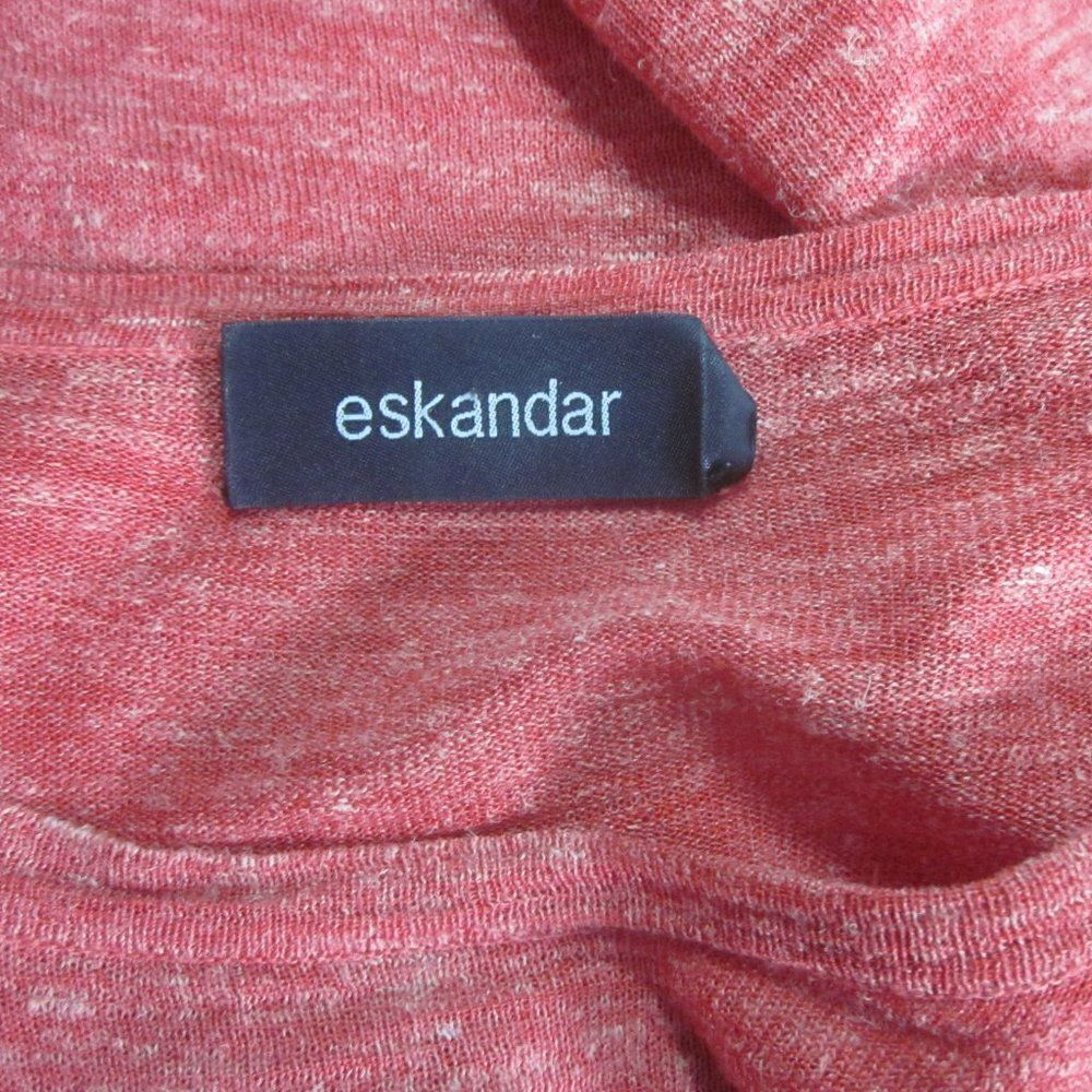 Eskandar Orange Silk & Hemp Textured Tee - OS